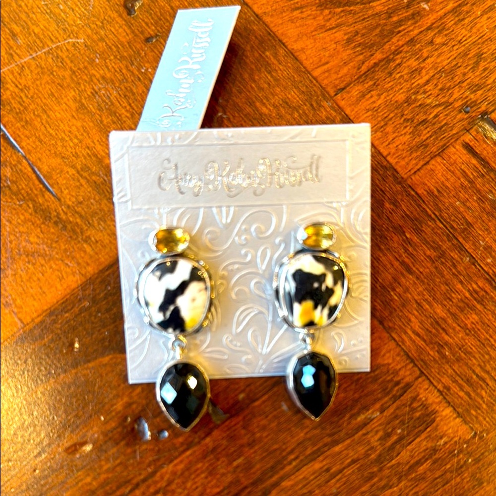 Amy Kahn Russell ss, jasper & citrine earrings NWT